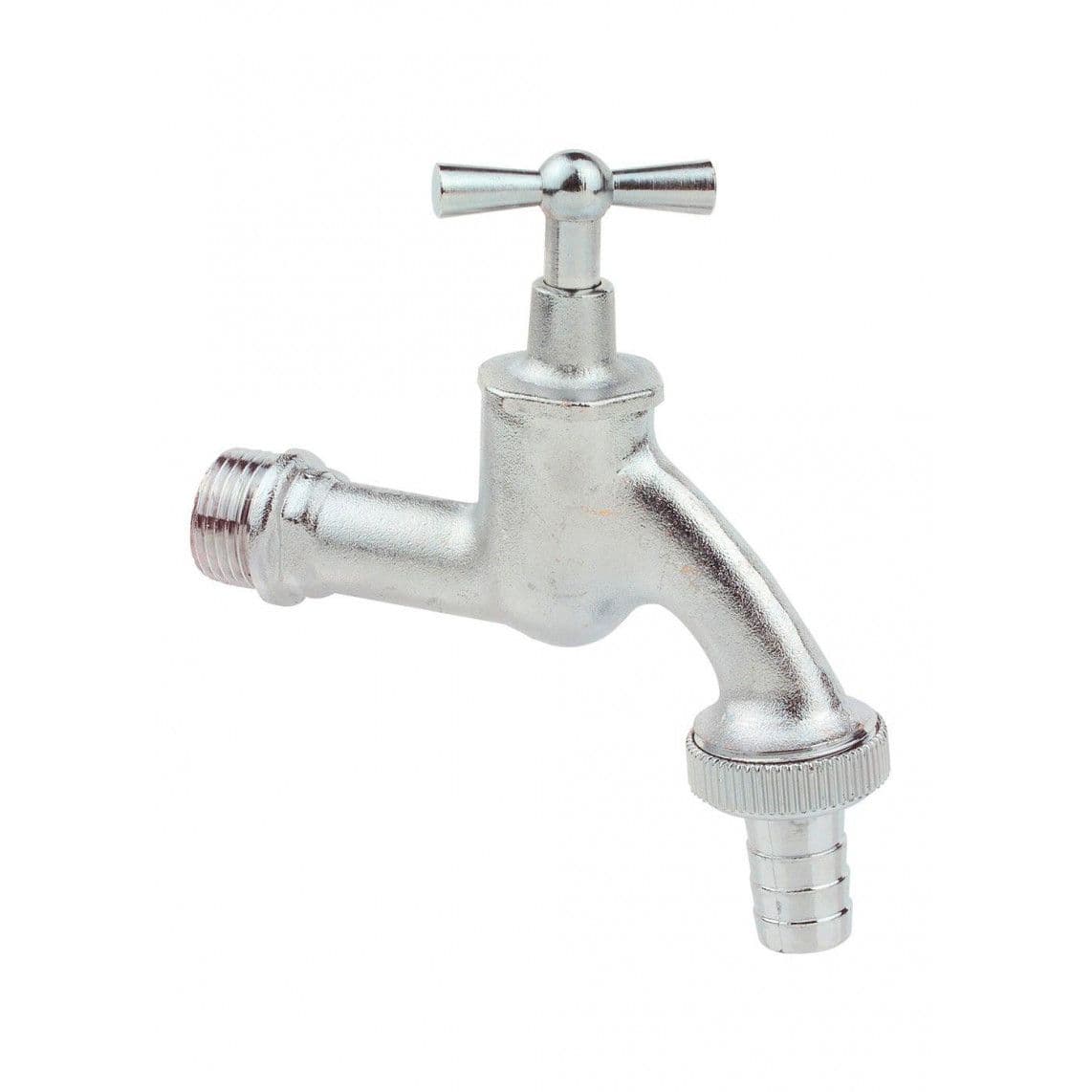 986181155 LT robinet de service Poignée à garrot, chromé mat, 3/4" M x 1" M x 3/4"T vue 1
