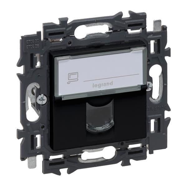 Valena prise RJ45 cat6 UTP appareil complet Noir à griffes vue 1