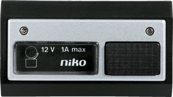 Niko contrôle d'accès - sonnette 12V~1A avec lampe, Noir / Aluminium vue 1