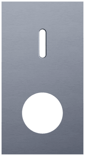 Plaque de recouvrement double, verticale 71 mm d'entraxe, pour une fonction de commutation simple et une fonction de prise de courant, Niko Rocker alu blue grey brushed vue 1