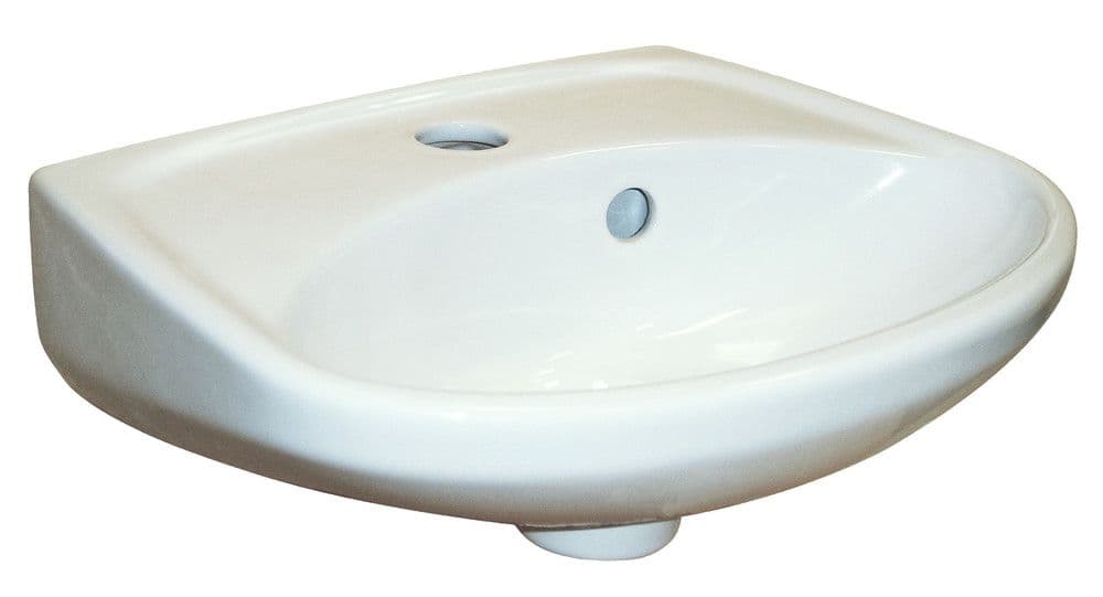 intro Star lave-mains 375 x 280 mm blanc avec trou robinet centrale vue 1