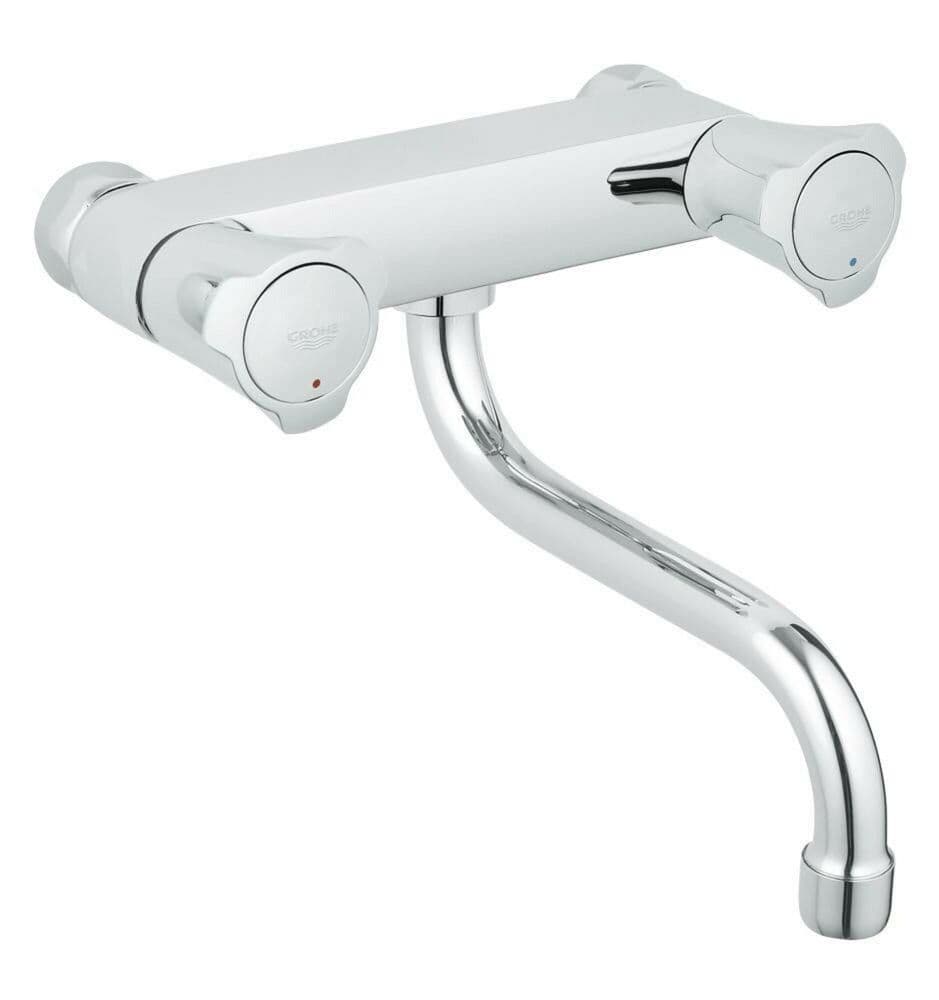 Grohe Costa L robinetterie d'évier mur poignées métal Longlife à clapet bec vue 1