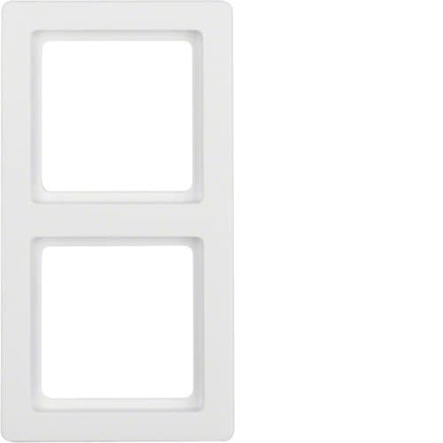 Plaque de recouvrement 2 postes Berker Q.1 Blanc polaire, Velours vue 1