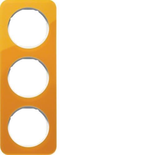 Plaque de recouvrement 3 postes R.1 acryl Orange transparent / Blanc polaire vue 1