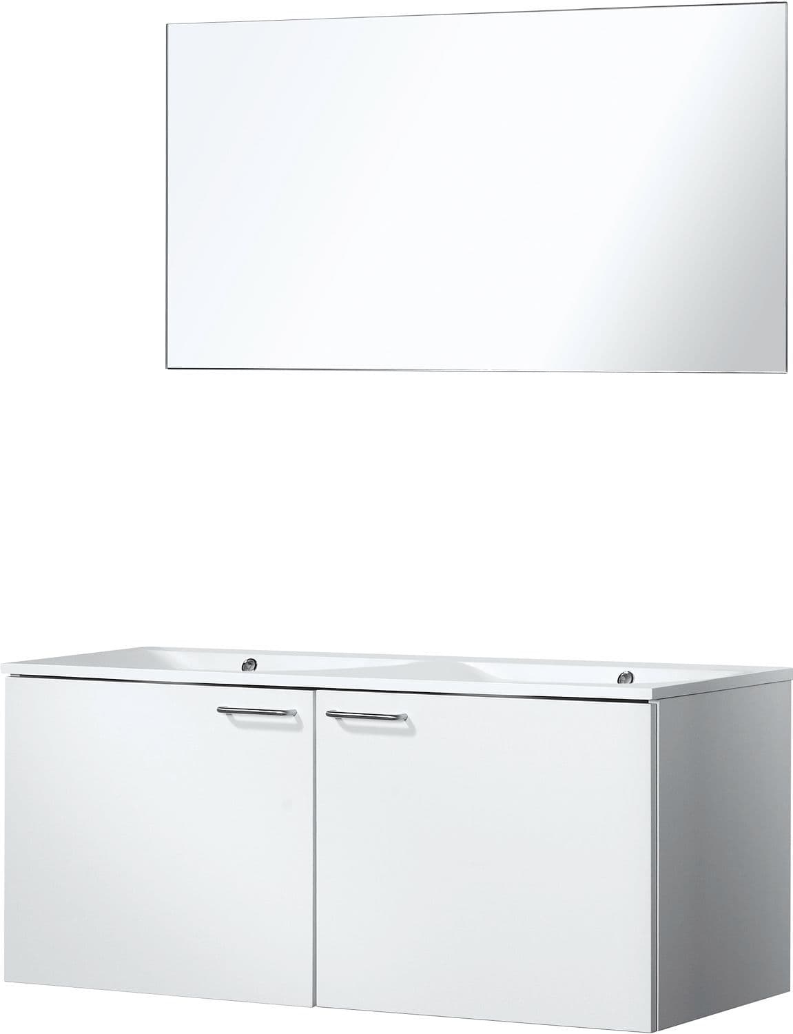 MEUBLE BIZZY 120/120 AV.MIROIR 120 BLANC vue 1