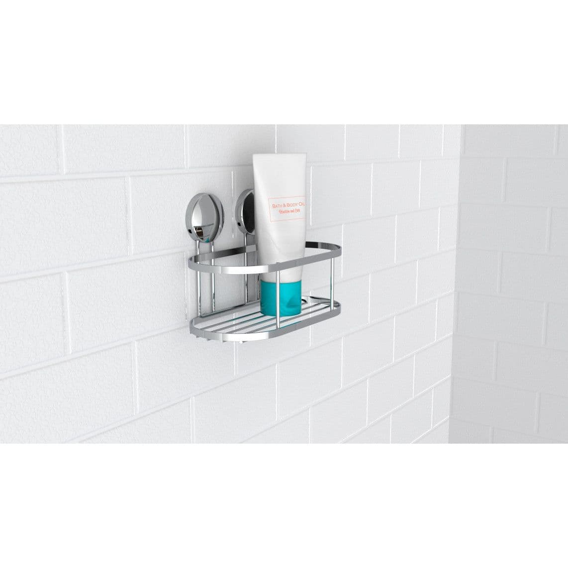 BA0202 tablette murale pour douche, chromé, à coller ou vis vue 1
