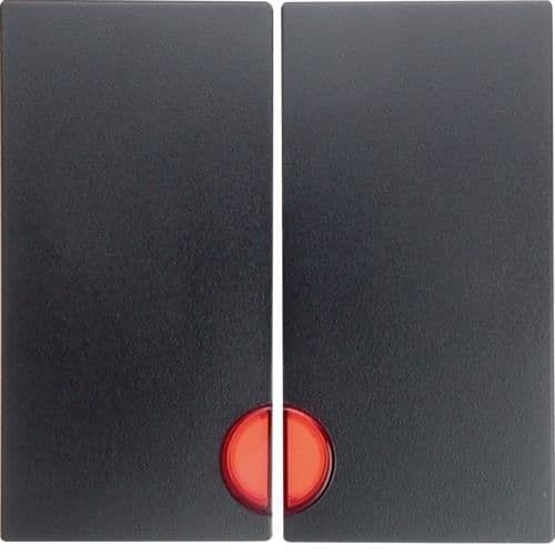 Touche avec voyant Rouge Berker S.1 / B.3 / B.7 Anthracite, mat vue 1