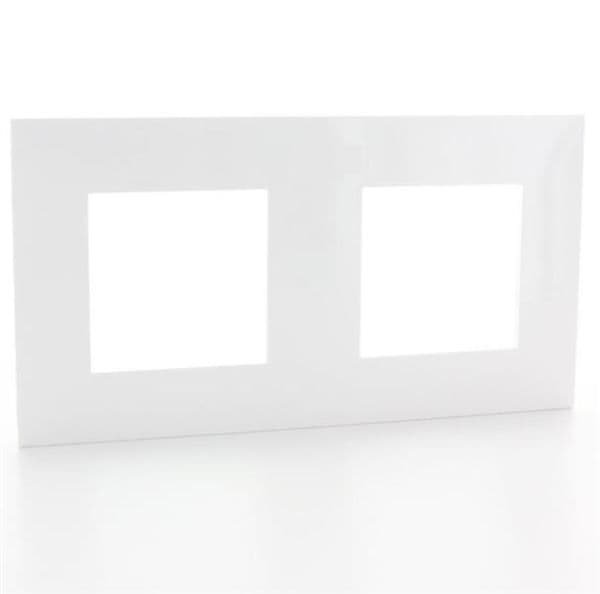 Valena plaque 2 postes horizontal - vertical entraxe 71mm Blanc Chrome vue 1