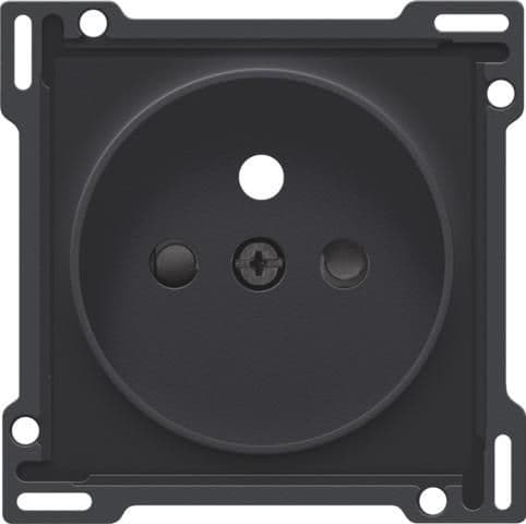 Set de finition pour prise de courant avec broche de terre et obturateurs de protection, pour Niko R vue 1