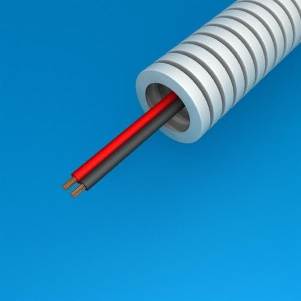 Tube précâblé haut - parleur 2 x 0.75 diamètre 16mm sur bobine de 300m vue 1