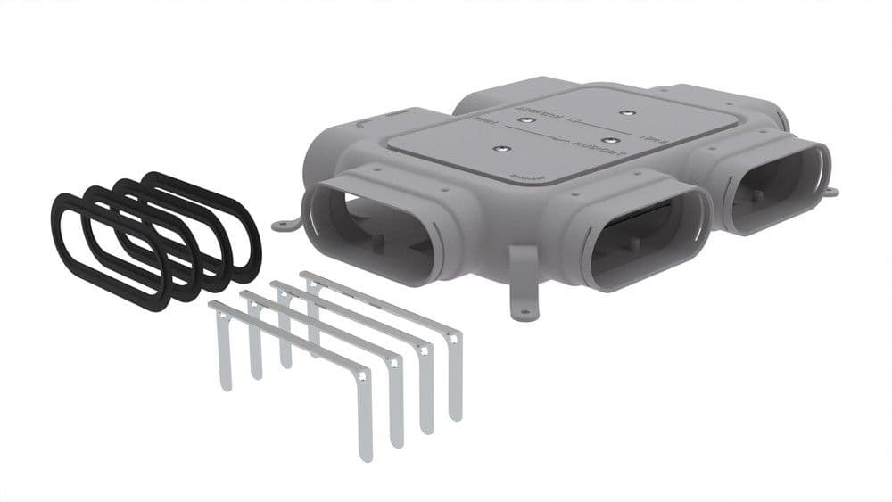 Zehnder ComfoFlat caisson de distribution 51-4 avec 4 raccordements vue 1