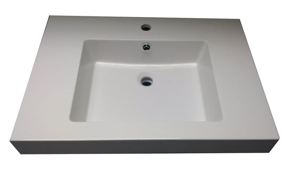 Van Marcke Louis New tablette 1lavabo marbre artificiel 700x500x85mm blanc vue 1