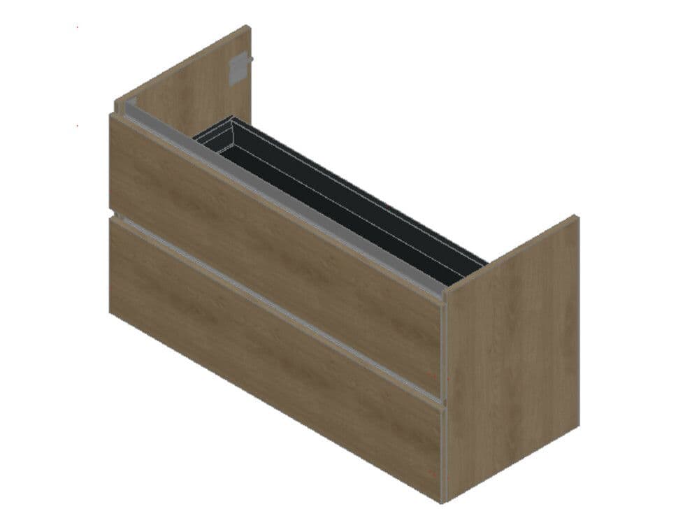 intro Tempus sous-meuble B1200xD495xH650mm 2tiroirs Oak vue 1