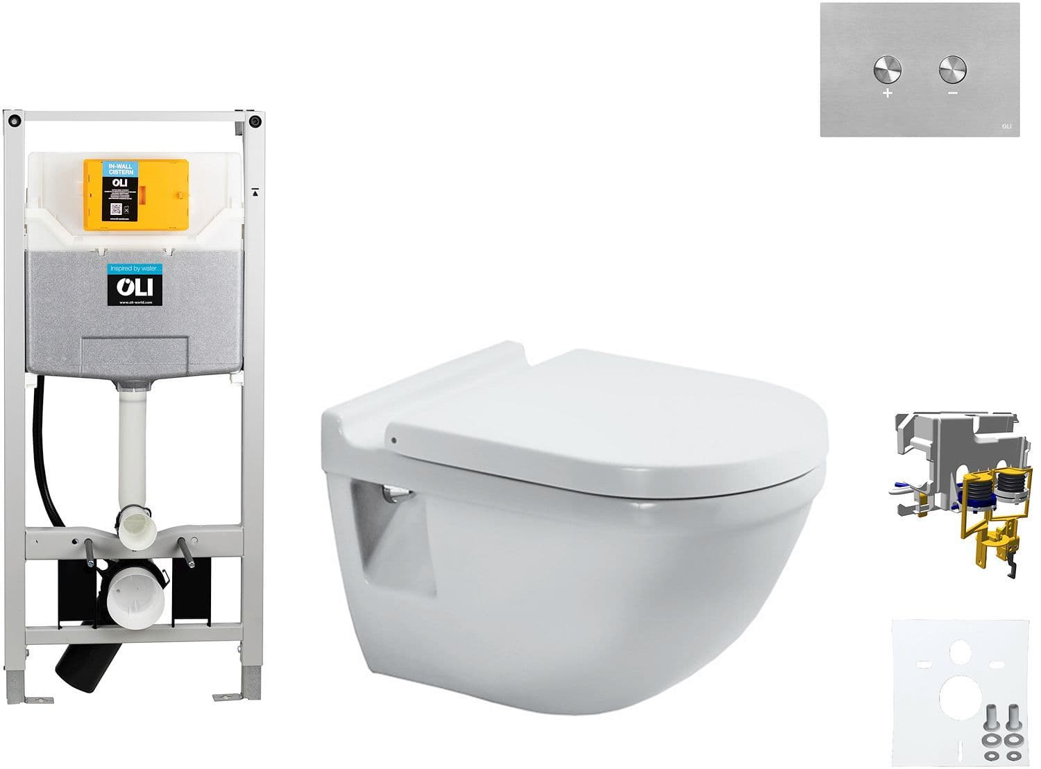 WALLFIX OLI WC SUSPENDU STARCK 3 DURAVIT BLINK INOX vue 1