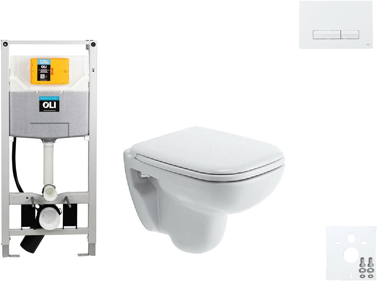 WALLFIX OLI WC SUSPENDU D-CODE COMPACT DURAVIT CODE GLAM BLANC vue 1