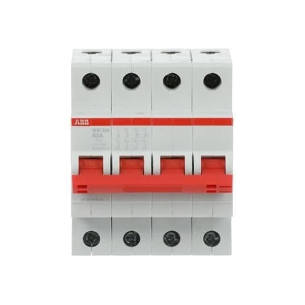Interrupteur - sectionneur Rouge on - off 4 pôles, 63A 415Vac, Ac - 22A, 10kA, 125Vdc Dc - 21A vue 1