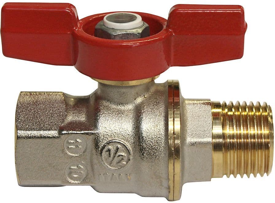 ROBINET A BILLE AVEC MANETTE PAPILLON DADO GIACOMINI 1/2"MF vue 1