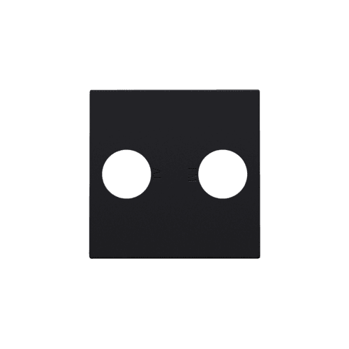 Set de finition avec 2 connexions coaxiales simples pour TV et FM, couleur black coated vue 1