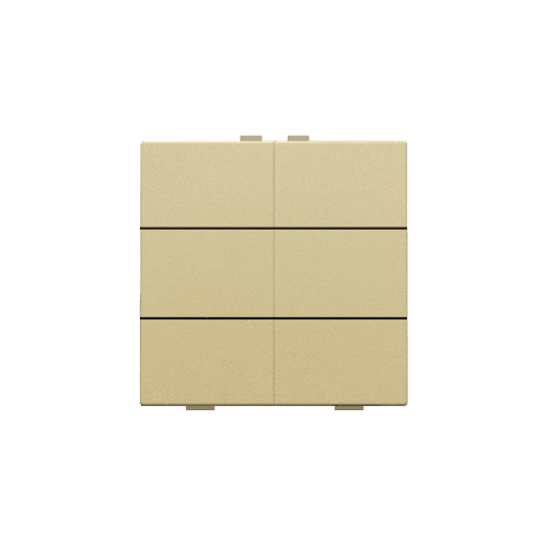 Bouton-poussoir sextuple pour Niko Home Control, couleur gold coated vue 1