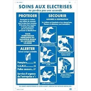 Panneau de premiers secours en cas d'électrocution 270 x 300mm vue 1