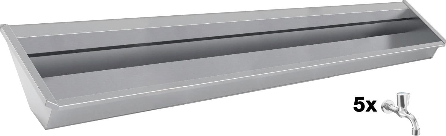 AUGE MURAL SANILAV INTERSAN 300CM INOX 5 ROBINETS D'EAU FROIDE vue 1