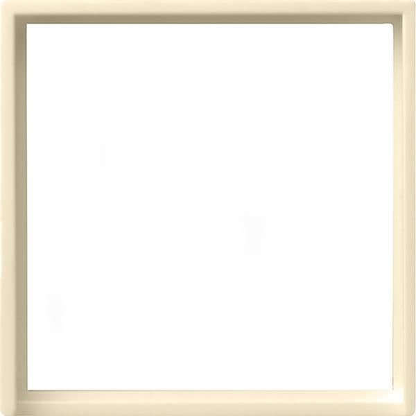 Cadre adaptateur avec découpe carrée pour appareils avec cache (50 x 50mm) Blanc crème brillant - vue 1