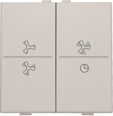 Touche double avec symbole ventilation 0 à 3 pour interrupteur sans fil ou bouton-poussoir 4 boutons vue 1