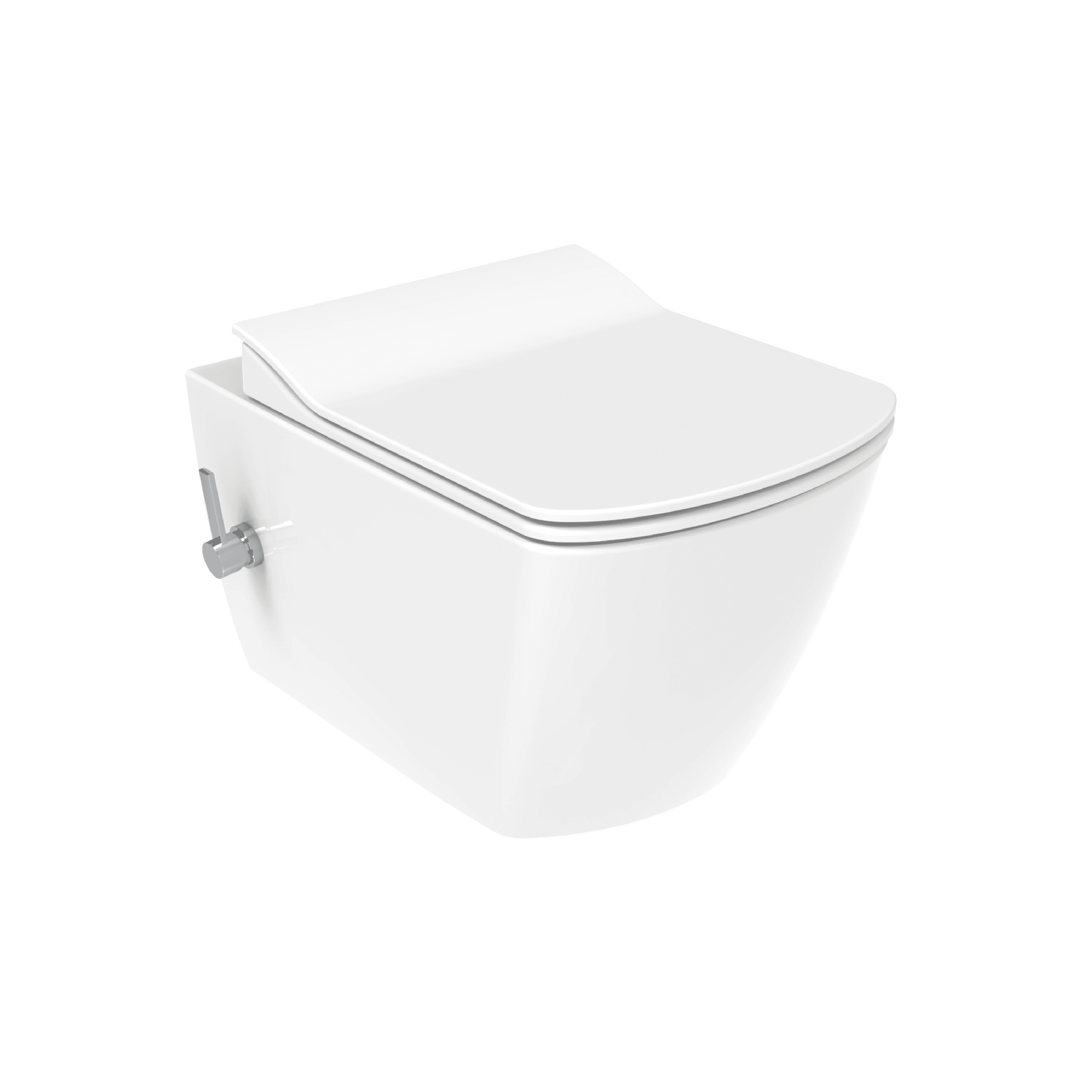CREAVIT ELEGANT WC SUSPENDU AVEC BIDET - SANS BRIDE - AVEC ROBINET BIDET EAU FROIDE - SANS ABATTANT WC - BLANC BRILLANT vue 1