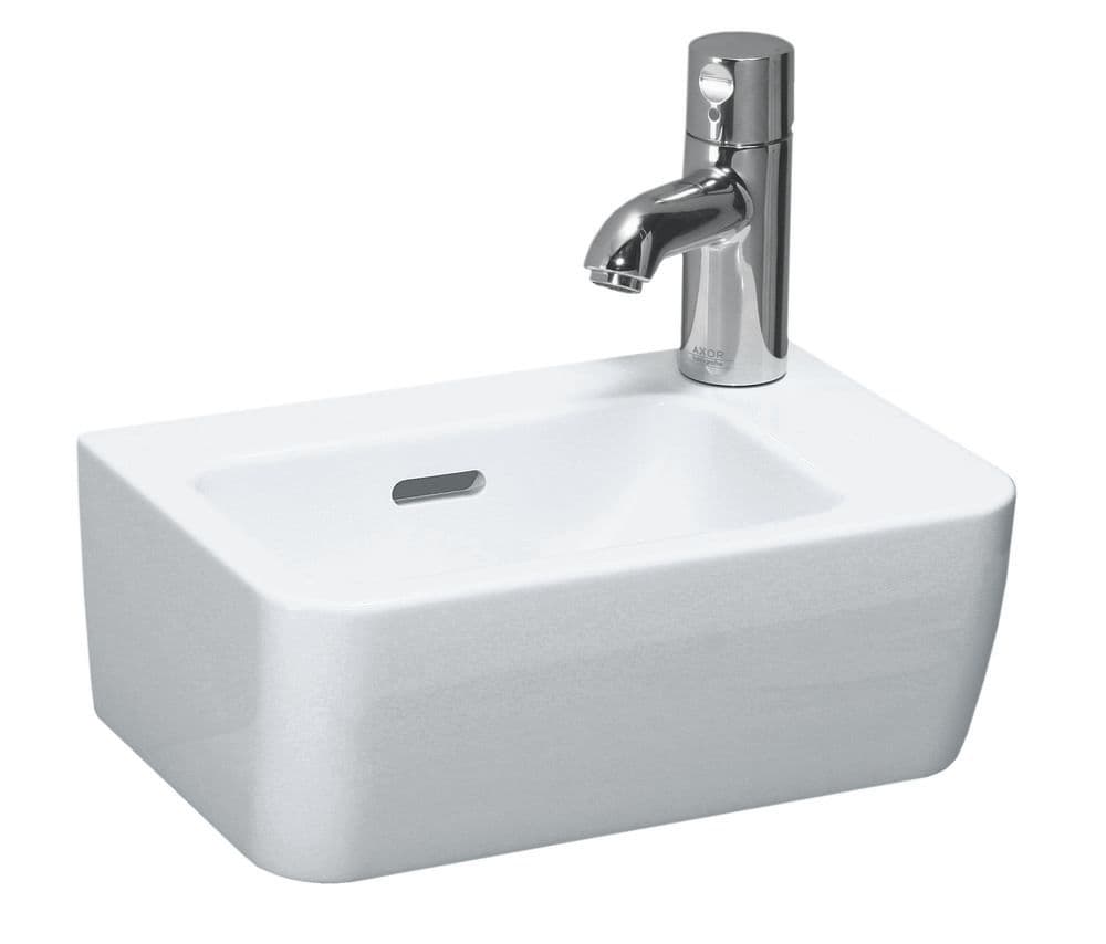 Laufen Pro S lave-mains 360x250 mm blanc 1 trou robine à droite porcelaine vue 1