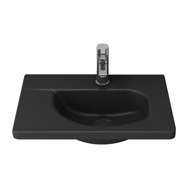 BOCCHI TAORMINA DESIGN WASTAFEL MET KRAANGAT 445X310 MAT ANTRACIET vue 1