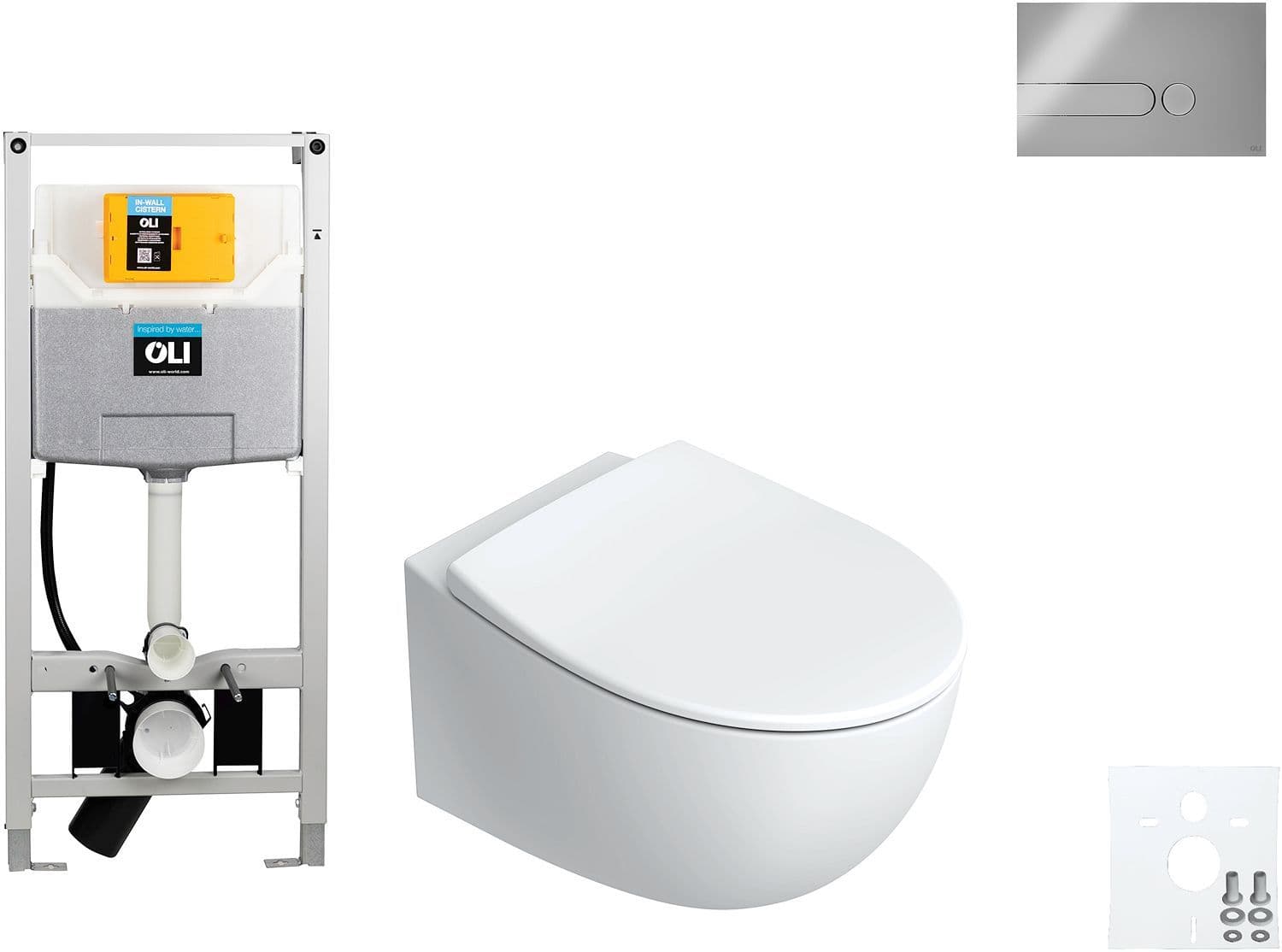 WALLFIX OLI WC SUSPENDU ITALY CATALANO IPLATE CHROME MAT vue 1