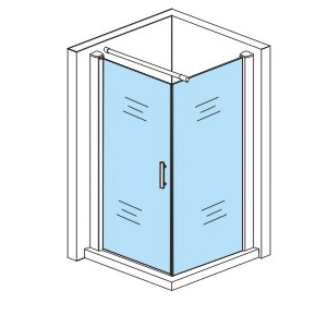 ALONI CABINE DE DOUCHE – PORTE PIVOTANTE ET PAROI LATÉRALE -800X800X1900MM - CHROME-VERRE CLAIR vue 1