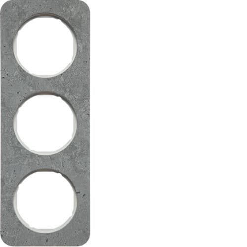 Plaque de recouvrement 3 postes R.1 Béton / Blanc polaire vue 1