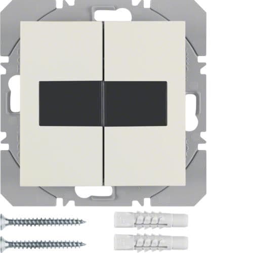 Bouton - poussoir double solaire radio quicklink Knx S.1 / B.3 / B.7 Blanc brillant vue 1