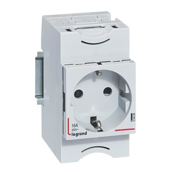 Prise de courant modulaire schuko 10 / 16A -250V - 2 pôles + T - 2.5 modules vue 1