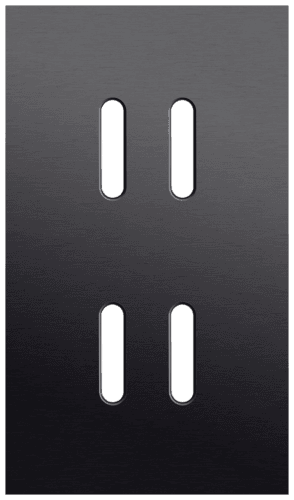 Plaque de recouvrement double, verticale 60 mm d'entraxe, pour des fonctions de commutation double, couleur Niko Rocker alu black brushed vue 1