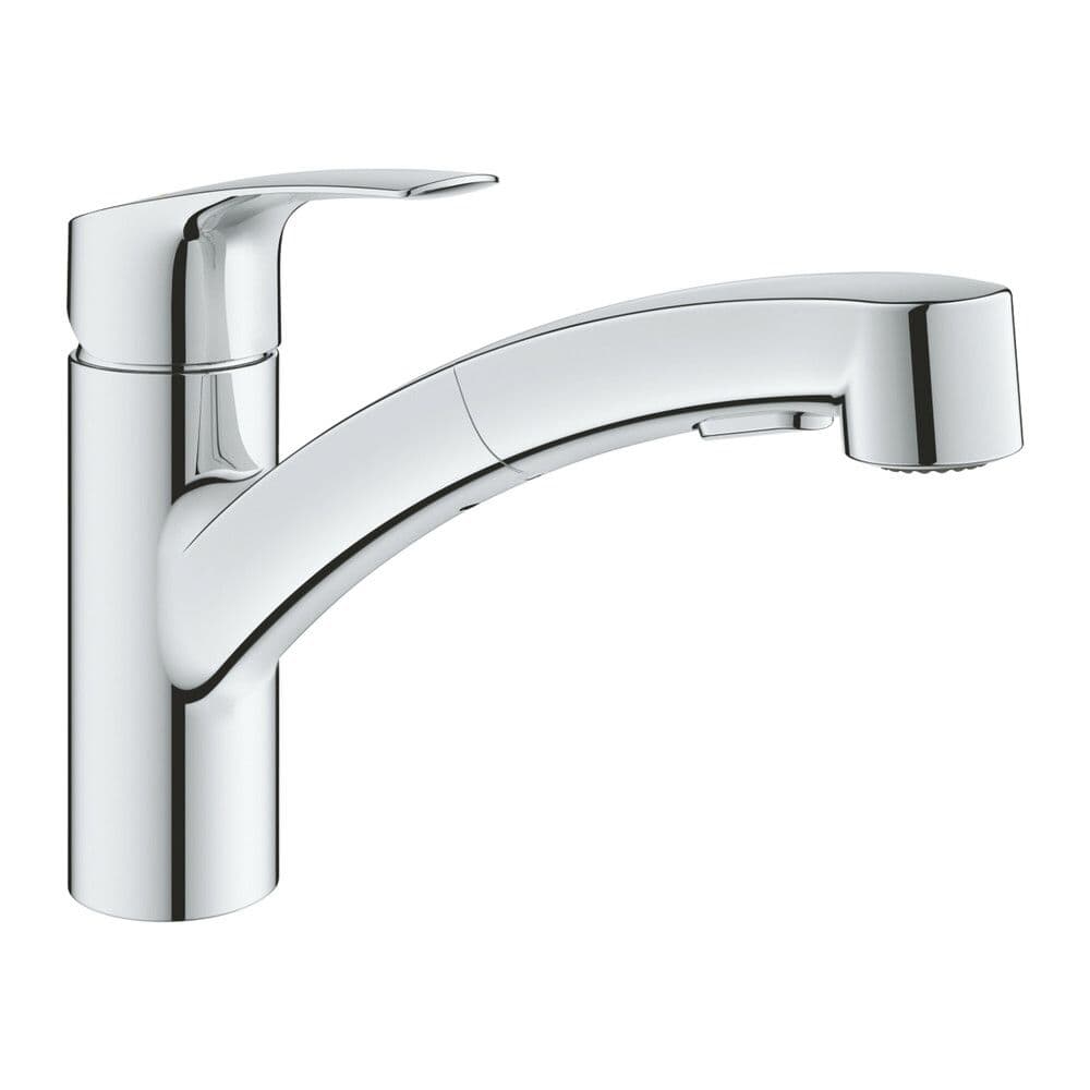 Grohe Eurosmart mitigeur évier monotrou bec bas extractible 2-Jets chromé vue 1