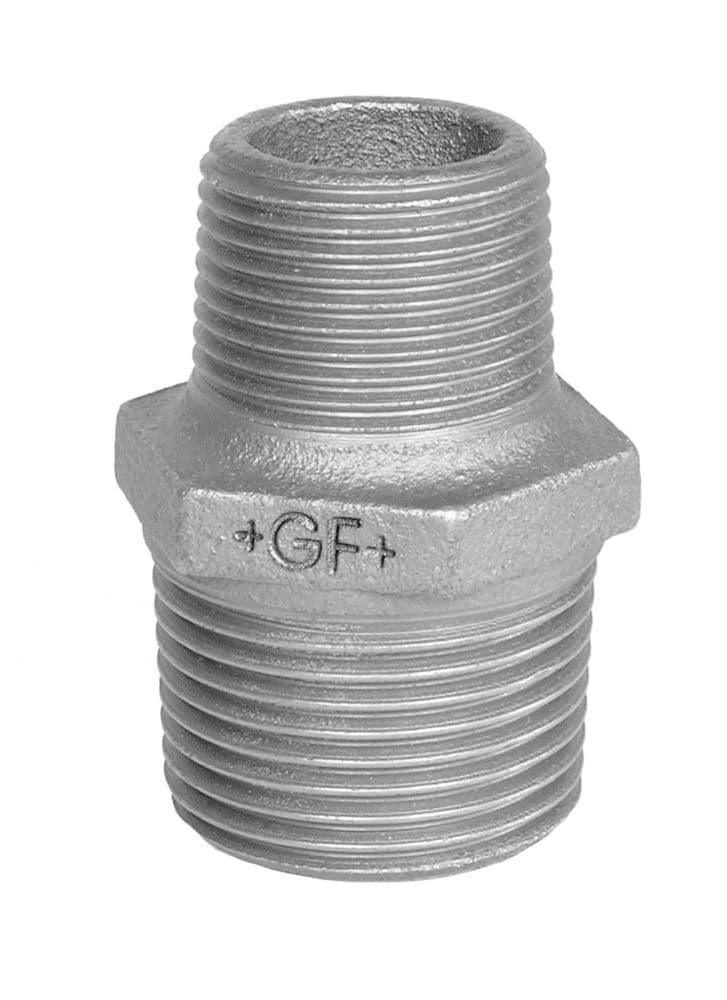 Georg Fischer galvanisé nr.245 Mamelon double réduit MM 1/2" x 3/4" vue 1