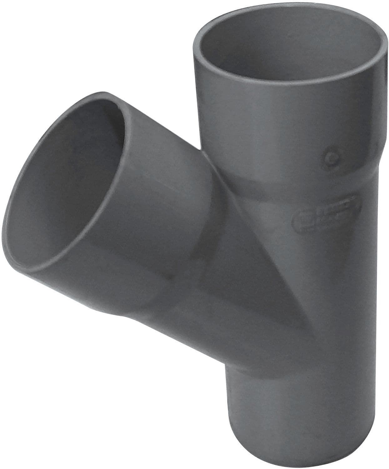 T PVC GRIS CLAIR ROND 45° 80MM vue 1