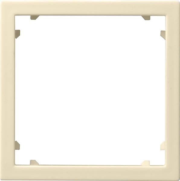 Cadre adaptateur avec découpe carrée pour appareils avec cache (45 x 45mm) Blanc crème brillant - vue 1