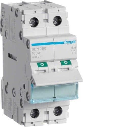 Interrupteur modulaire 2 pôles 100A vue 1