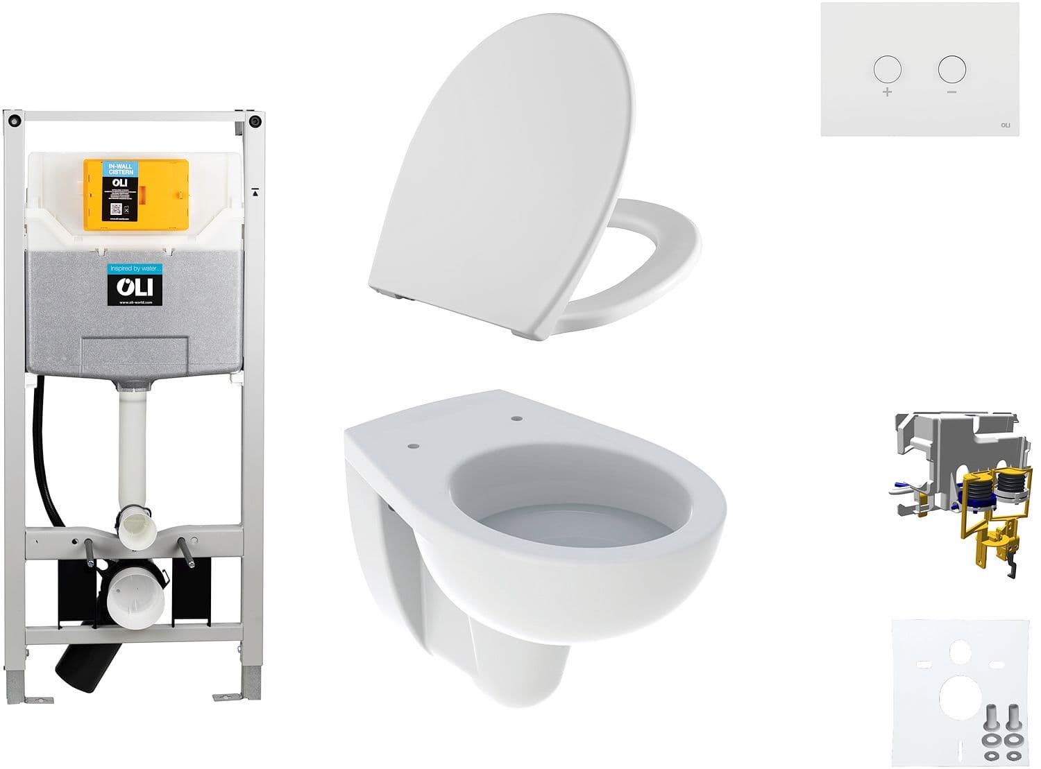 WALLFIX OLI WC SUSPENDU BASTIA D600 SOFTCLOSE + LIFT-OFF BLINK BLANC vue 1