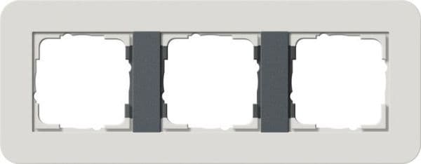 Cadre de finition Gira E3 Soft-Touch Gris clair avec cadre de support Anthracite Soft-Touch Gris vue 1