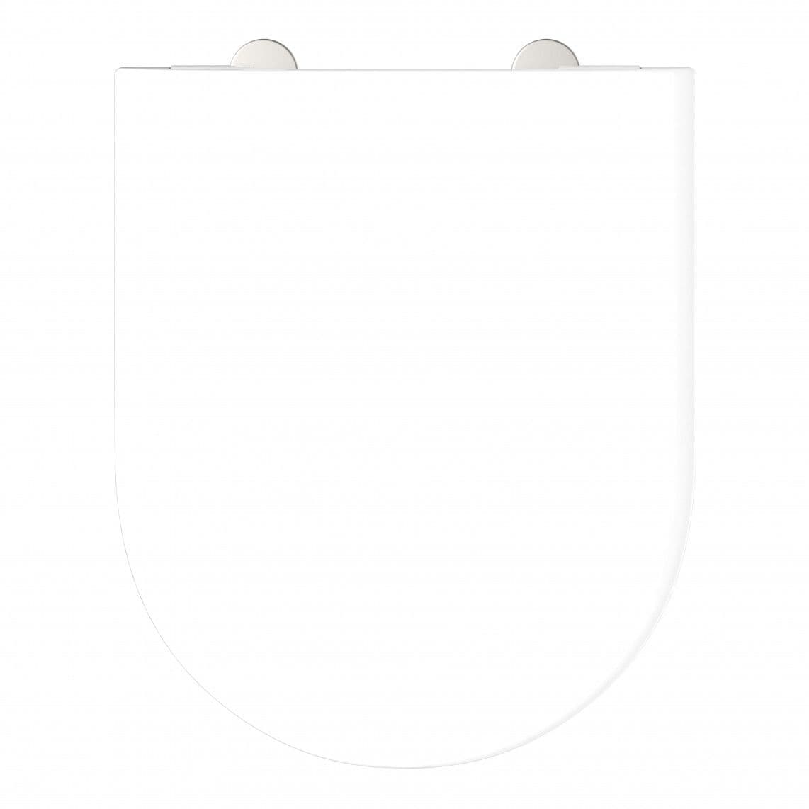 82812 Abattant WC en duroplast WHITE, en forme de D, PRO 5, avec frein de chute et déclipsable vue 1