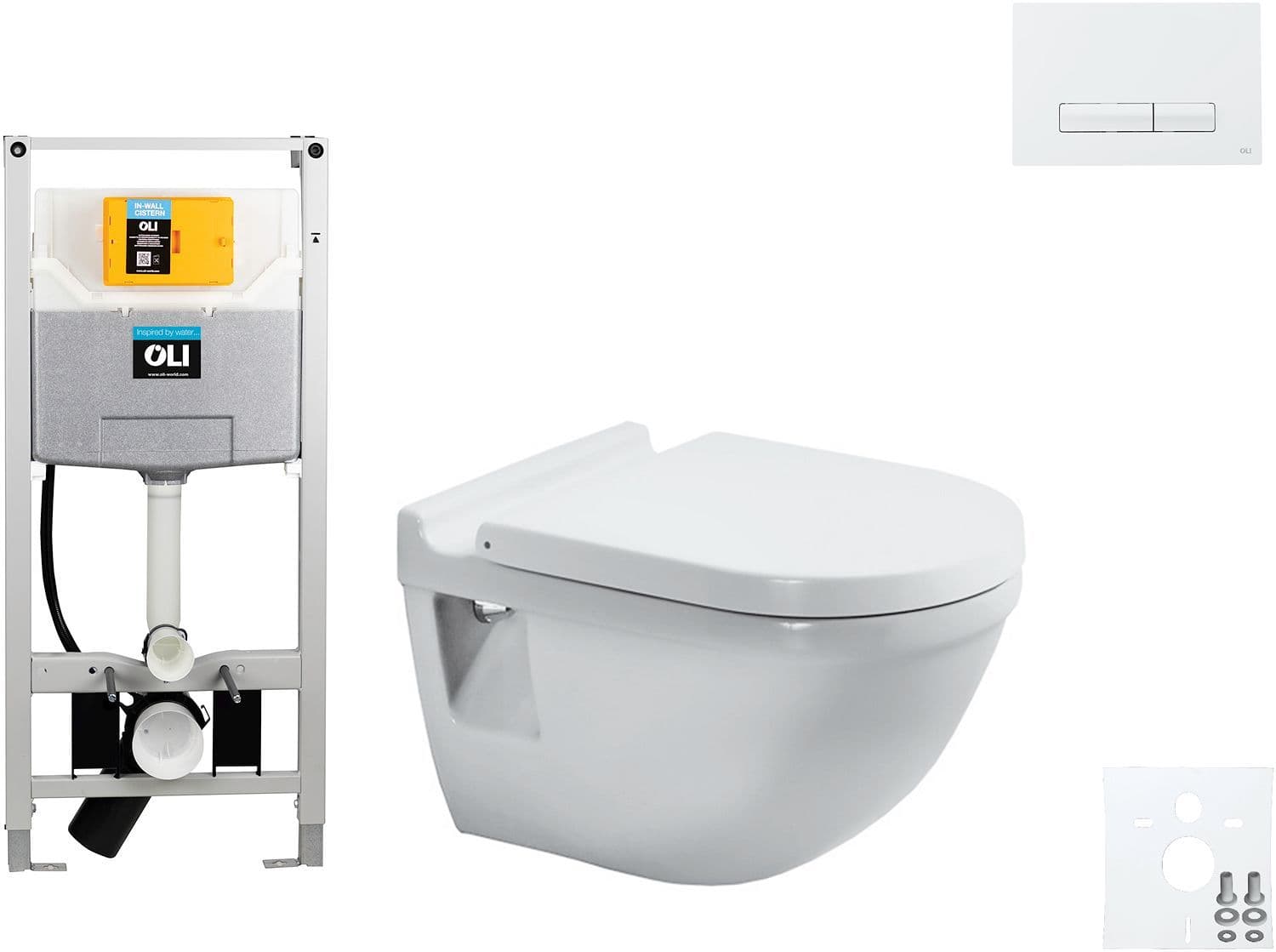 WALLFIX OLI WC SUSPENDU STARCK 3 DURAVIT GLAM BLANC vue 1