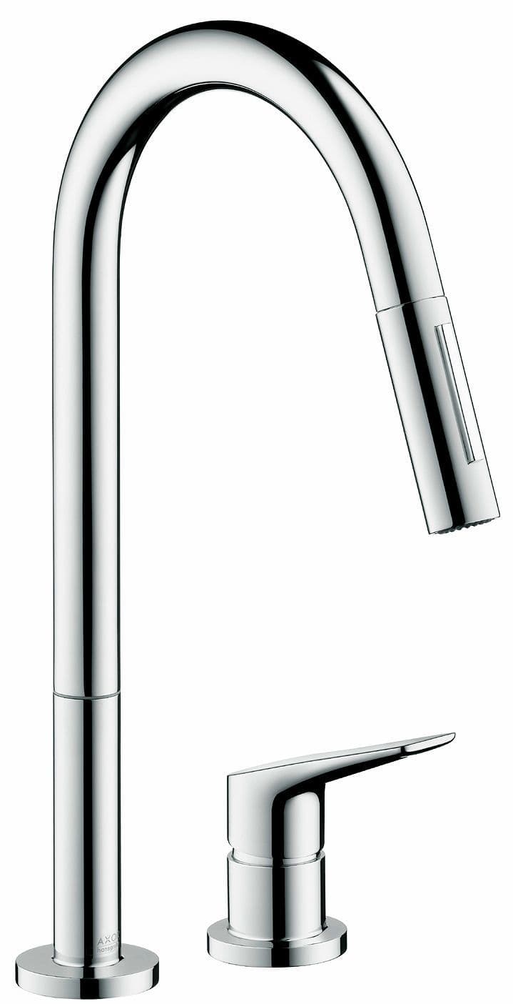MITIGEUR CUISINE 2 TROUS AXOR CITTERIO M HG STEEL LOOK vue 1