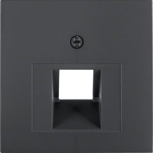 Enjoliveur pour prise informatique simple Berker S.1 / B.3 / B.7 Anthracite, mat vue 1