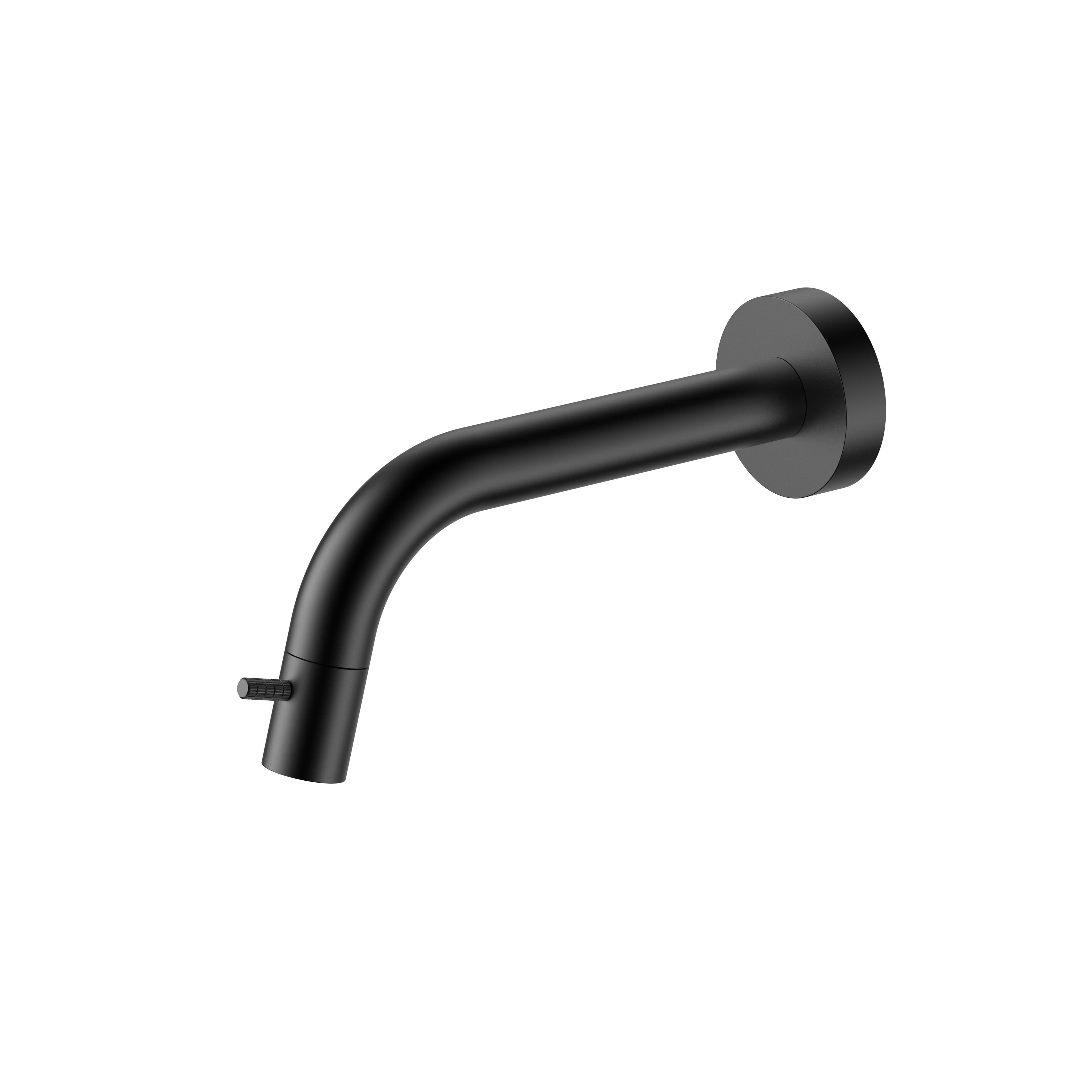 STRIA ROBINET EAU FROIDE – MONTAGE MURAL – RACCOURCISSABLE – BOUTON AVEC STRUCTURE STRIÉE RAFFINÉE – SANS BONDE – NOIR MAT (PVD) vue 1