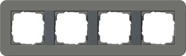 Cadre de finition Gira E3 Soft-Touch Gris foncé avec cadre de support Anthracite Soft-Touch Gris vue 1