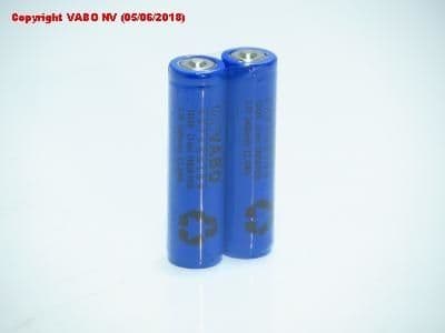 Vabo Li-ion 18650 3.7V 3400mAh PCB pack de 2 batteries L 70mm vue 1